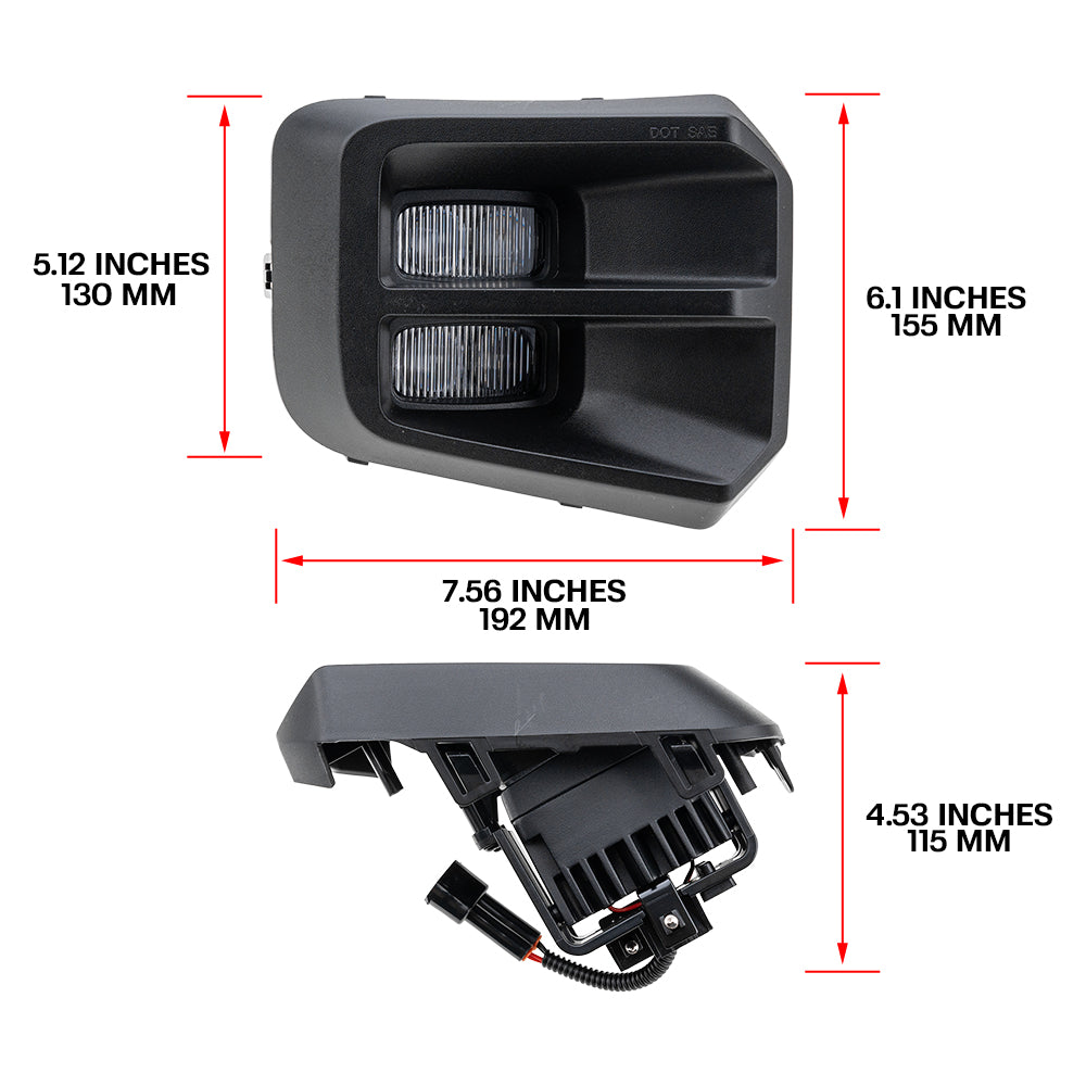 Ensemble de feux antibrouillard avant à LED à lentille transparente pour Porsche