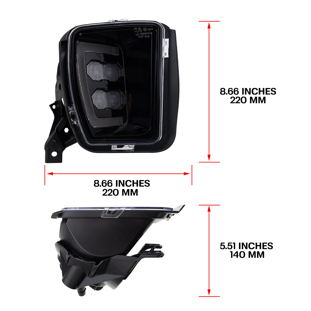 3‑in‑1 Lighting LED Fog Light with White & White Lights For Dodge Ram 1500