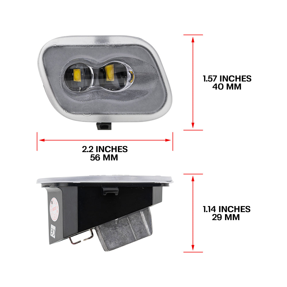 Rétroviseur latéral à LED à lentille transparente avec clignotants et feux de flaque d'eau pour Dodge Ram 2009-2023
