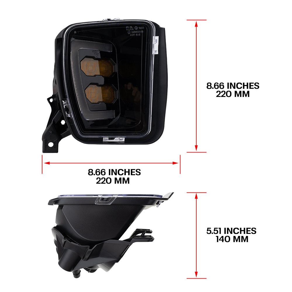 3‑in‑1 Lighting LED Fog Light with White & Yellow Lights For Dodge Ram 1500
