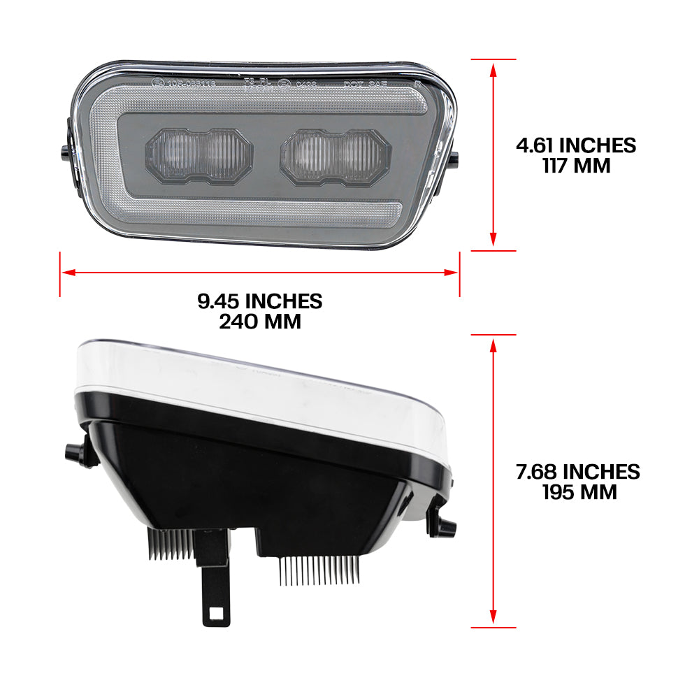 Ensemble de feux antibrouillard avant à LED à lentille fumée pour Ford