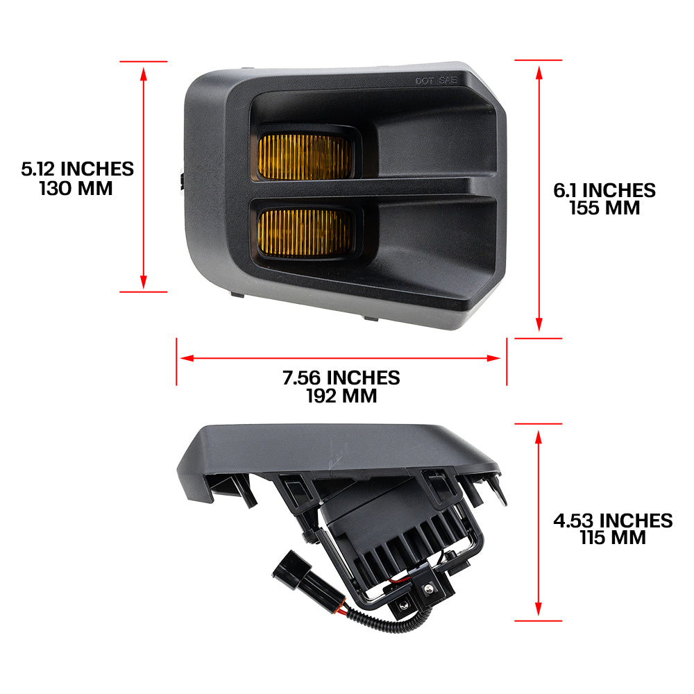 Ensemble de feux antibrouillard avant à LED à lentille transparente pour Porsche